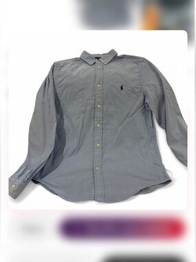 Ralph Lauren Men's Button-Down Shirt - Gray with Navy Pony